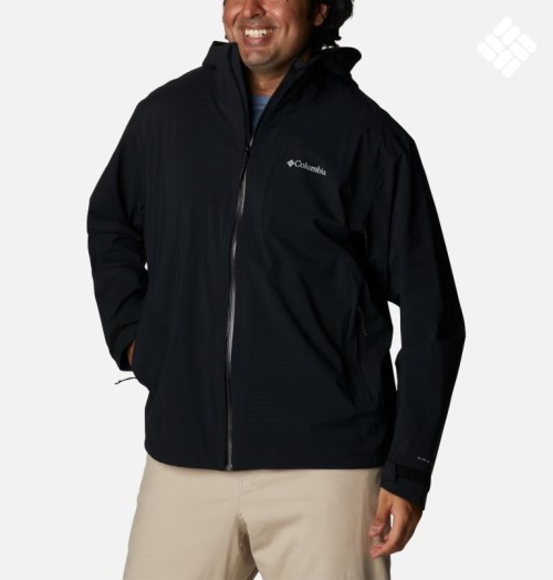 Men's Columbia Omni-Tech Ampli-Dry Shell Jackets Black | Plus Size CA-S381C